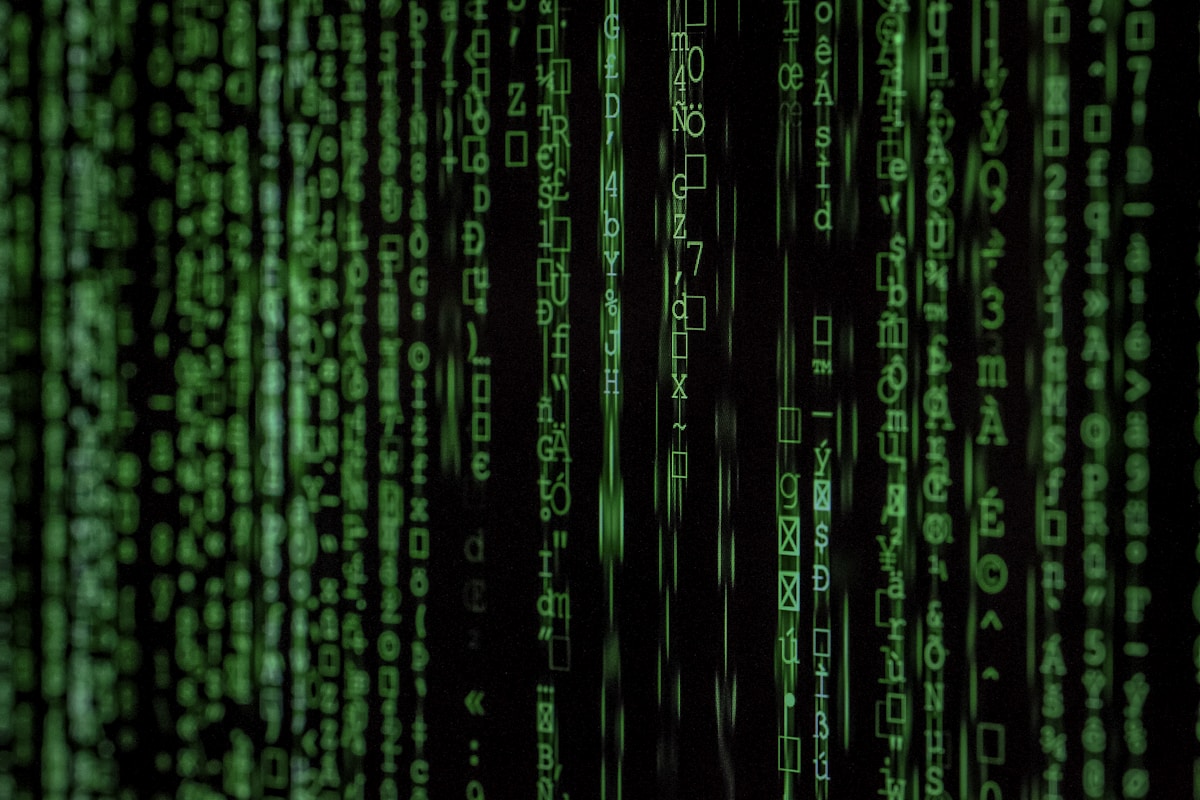 Digital data stream representing the flow of algorithmic computation and systematic processing