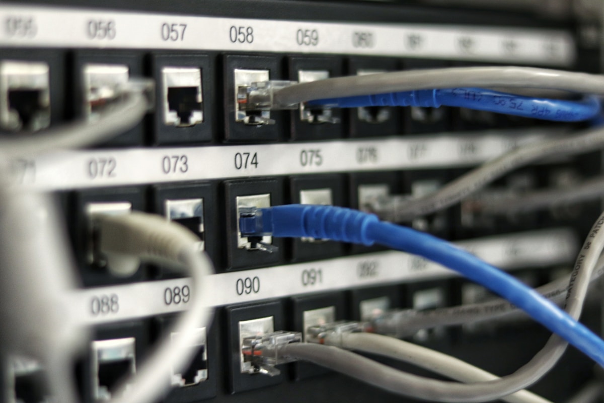 Network cables and connections representing graph theory and abstract mathematical structures